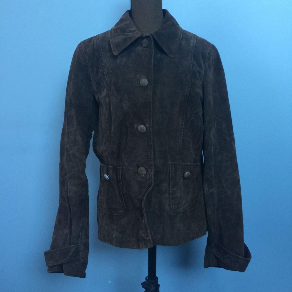 Cuero Collared Button Up Suede Jacket